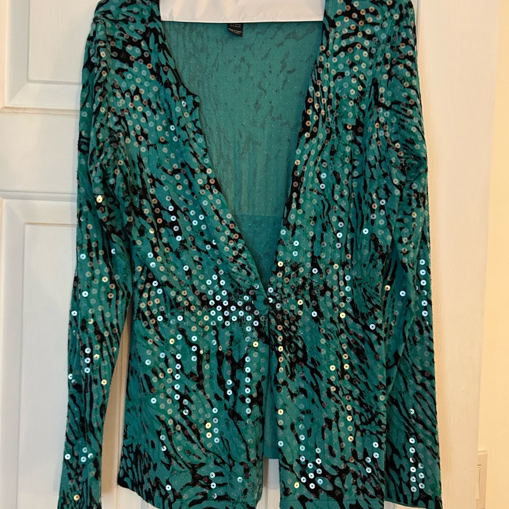 INC International Concepts Teal Sequin Sweater